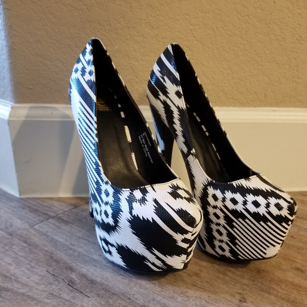 Black & white high heels